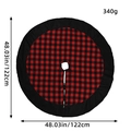 Classic red and black plaid 48-inch Christmas tree skirt with round buffalo check pattern - N1-27 Red and Black Plaid Flannel Tree Skirt