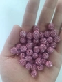 Pink 10mm rhinestone clay disco beads for DIY jewelry and handmade bracelets - 10mm / Light Pink