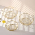 Three-piece set of golden Nordic iron fruit baskets in small medium and large sizes - 3-Piece Set (S+M+L) / Gold