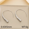 Boucles d'oreilles gouttes en acier titane argent poli au design minimaliste 43x5mm - Acier (KE116275-KFC)