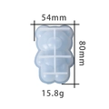 Light blue bear silicone mold for resin jewelry casting with size 54x80mm marked - Mirror Large Nose Bear Mold
