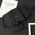 Automatic black folding umbrella with UV protection and minimalist sleek design - 8-Rib Automatic UV Black Glue / Black