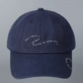 Casquette de baseball en coton bleu marine avec texte de motivation brodé en gris argent - M(56-58cm) / Bleu foncé