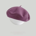 Béret classique en feutre de laine violet pour femme au design d'artiste français - M (56-58cm) / Violet Rose
