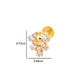 Golden titanium fan-shaped labret stud with zircon stones and 0.73cm height measurements - 6# Gold (Geometric Fan)