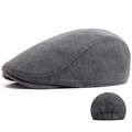 Boina de punto de algodón gris oscuro con elástico ajustable para un ajuste perfecto - Gris Oscuro (Elástico)