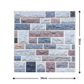 3D self-adhesive wall tile with mixed stone pattern in grey and blue tones, 30x30 cm - 550-Mixed Tacked Stone