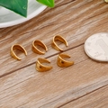 Five gold-plated stainless steel pinch bails shown with a coin for size reference - Style B 10*8mm / Gold