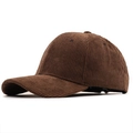 Detailed side view of dark brown corduroy texture on retro style baseball cap - Adjustable / Coffee