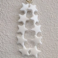 Cute white silicone star pendant accessory with gold ring for bags and keys - White (10 Stars)
