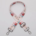 Pink Christmas theme replacement bag strap with Santa Claus pattern and gunmetal hooks - No. 617 Gunmetal Hook