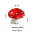 Keramische voerbak in rood-wit paddenstoelontwerp voor katten en honden, 200ml - Rode Paddestoel