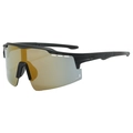 Cycling sunglasses with black frame and gold polarized lenses for outdoor sports - Black Frame Brown Lens