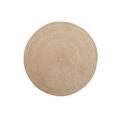 Nordic woven round jute placemat in beige color for heat insulation and table decor - 11cm / Tan