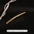 Elegant gold-plated hammered metal hair clip with minimalist curved design, length 10.2cm - Hammered Slim Arch Gold