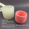 Cylindrical silicone mold for DIY rock texture concrete planters and candle jars - Style 2 / Semi-transparent