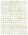 Adesivi per nail art con lettere classiche design mimetico con dettagli bordi dorati - 1784-Laser Oro