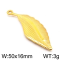 Goldener Edelstahl Federanhänger Halskette Zubehör, Größe 50x16mm und Gewicht 3g - Große goldene Feder (KLJ5786-Z) / 50x16mm