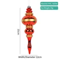 Red and white onion shape Christmas ornament with gold glitter spiral pattern 35cm - Style 8 (Red Gold Spiral 35x12cm)