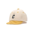 Gorra de béisbol para bebé beige y amarilla con bordado de la letra C azulada - Aprox. 46CM / Amarillo