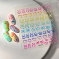 Rainbow gradient 3D neon outline bear and bunny nail art stickers FEB-813 for girls - Neon Outline Rabbit Star Style (FEB-813)