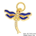 Makroaufnahme von Libellen-Schmuckanhänger mit blauen Emailleflügeln und Gold-Finish - Blauer Emaille Libellen-Stil (3)