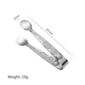 Engraved rose pattern 304 stainless steel sugar and ice cube tongs in silver finish - Rose Embossed / Silver