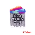 Colorful cloud embroidery patch with 'It's ok not to be okay' quote, size 5.7x8cm - Inspirational Cloud