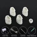DIY skull candle silicone mold set with 5 white molds and 4 essential crafting tools - Split Skull Series + Tool Kit 4