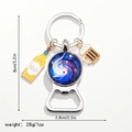 Retro yin yang bottle opener keychain with miniature beer mug and bottle charms - Pisces Taiji (Style 9)