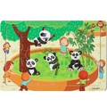 30-piece wooden panda puzzle for kids educational toy with cartoon panda park scene - Animal Paradise (LA-881)