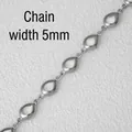 Dettaglio catena a maglie a goccia in acciaio inossidabile da 5mm per gioielli DIY - 3# Catena Geometrica Fine (5mm)