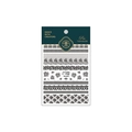Miisha Nail MN-081F black white lace and vintage floral adhesive nail stickers - 3D Black Retro Floral Style (MN-081F)