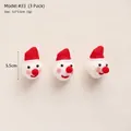 Three handmade wool felt Santa Claus and snowman heads for DIY Christmas crafts - No.33 Pack of 3-Snowman Head Accessory
