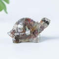 Miniature crystal turtle figurine with colorful gemstones inside for home decor - 30 Mixed Quartz