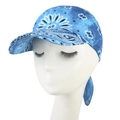 Detailed view of blue paisley print and fabric texture on a fashion sun baseball cap - L / Lake Blue