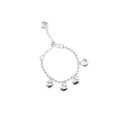Minimalist S925 sterling silver heart charm chain ring with adjustable slider clasp - Adjustable Pull-out / Silver