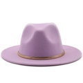 Cappello fedora in lana lavanda con fascia dorata per uomo e donna stile autunno inverno - M (56-58cm) / Viola Taro