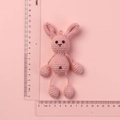 Handmade pink knitted rabbit doll crochet keychain accessory measuring about 12cm - Pink Dangling Leg Rabbit Doll