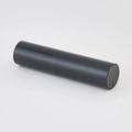 Portable 10ml matte black refillable perfume atomiser in a cylindrical travel case - Bright Black