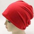 Unisex candy red slouchy beanie knit cap with a soft texture for stylish winter wear - Adjustable / Red