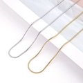 Snake bone chain necklaces in gold and silver finish minimalist titanium steel jewelry - Round Snake Chain / Silver