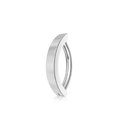Polished silver stainless steel navel ring with high mirror finish on white background - Silver Curved Bar