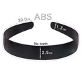 2.5cm wide smooth black ABS headband DIY hair accessory for comfortable daily wear - 2.5CM Non-toothed Black Plain