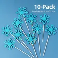 Set de 10 adornos de copos de nieve azules con purpurina para tartas temáticas de Frozen - 10 piezas Copos de Nieve de Papel Azul