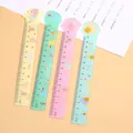 Set of four 15cm semi-transparent cartoon rulers in pastel pink, blue, green, and yellow - 15CM / Dinosaur