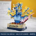 Mechanical peacock dance building block music box with 444 pieces and rotating base - Peacock Dance Music Box