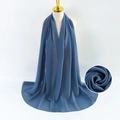 Blue pearl chiffon headscarf for women with lightweight bubble texture and elegant drape - Blue