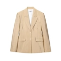 Chique dames blazer in champagne textuur met metallic glans op witte achtergrond - XS / Blazer Top