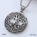 Detailed view of antique silver Tree of Life pendant with 38mm size measurement - Antique Silver Tree Of Life